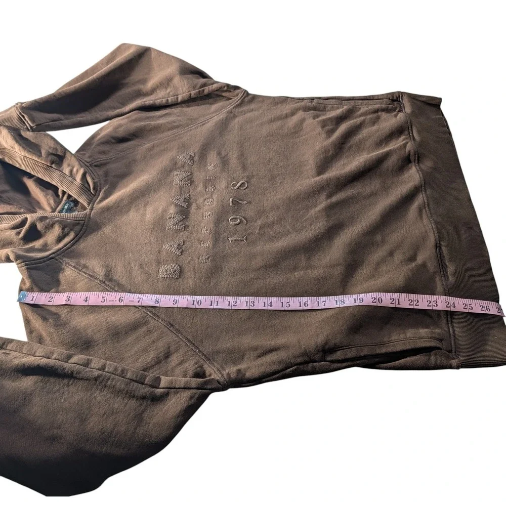 Banana Republic Hooded Sweatshirt Pockets Brown‎ Textured Logo Mens Large